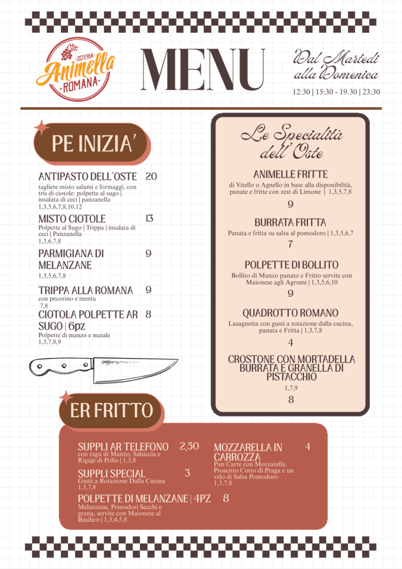 Animella | Osteria Romana Photo Menu 1