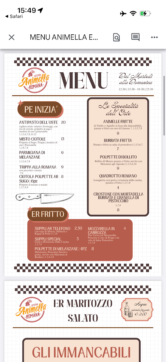 Animella | Osteria Romana Photo Menu 8