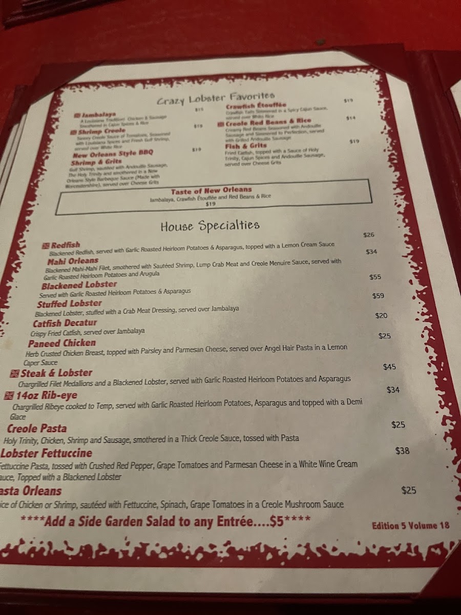 Poppy's Crazy Lobster Destin Photo Menu 5