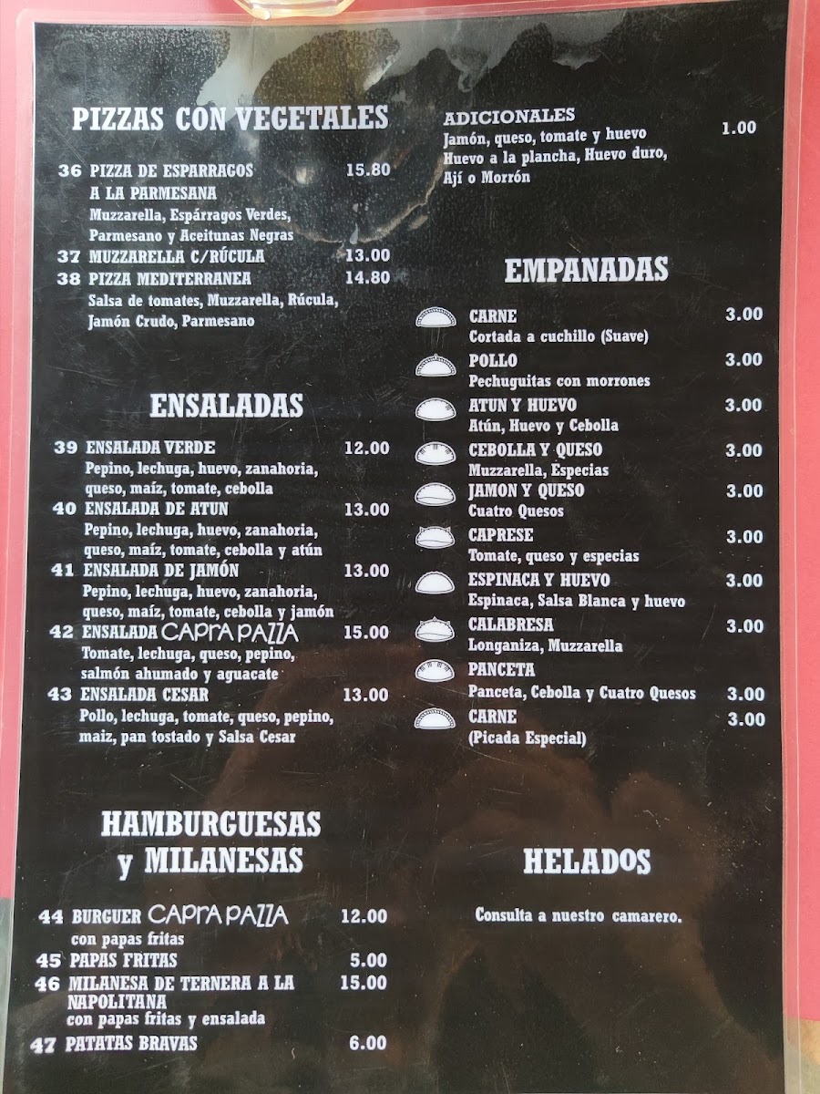 Cafe Bar Capra Pazza Photo Menu 3