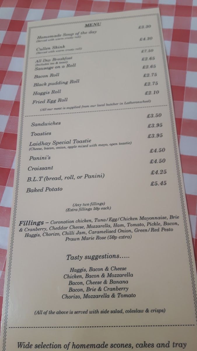 Laidhay Tea Rooms Photo Menu 4