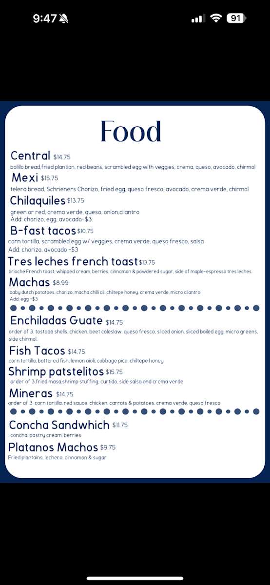 Malegria Latin cafe Photo Menu 1