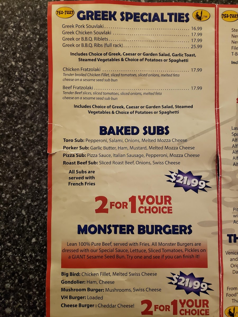 Venice House Pizza / Murphy's Pub Photo Menu 9