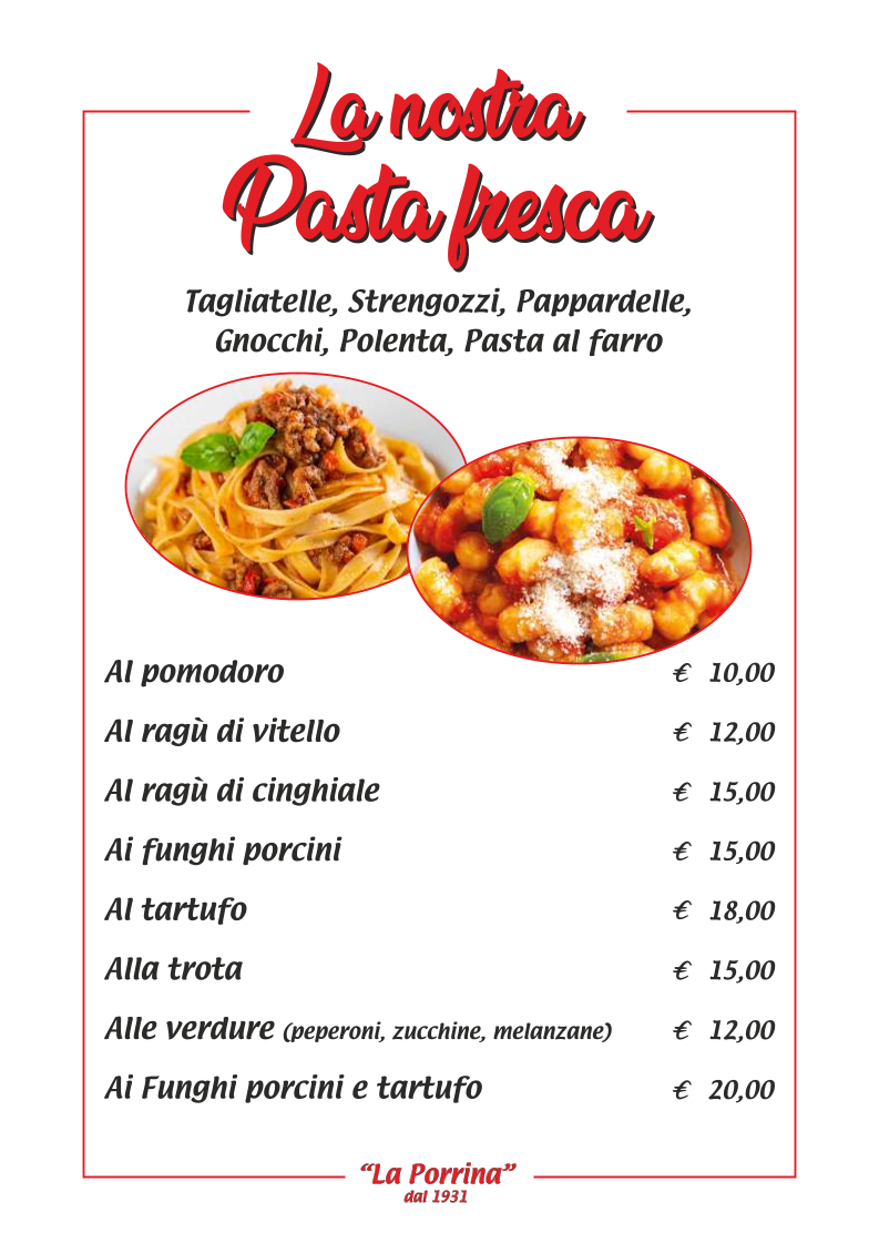 Ristorante La Porrina Photo Menu 1