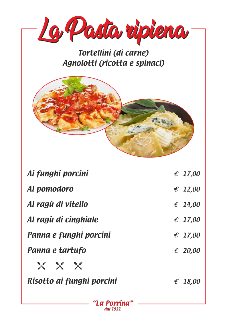 Ristorante La Porrina Photo Menu 2