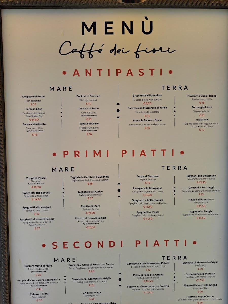 Caffè dei Fiori/Ristorante Pesce Seafood Photo Menu 1