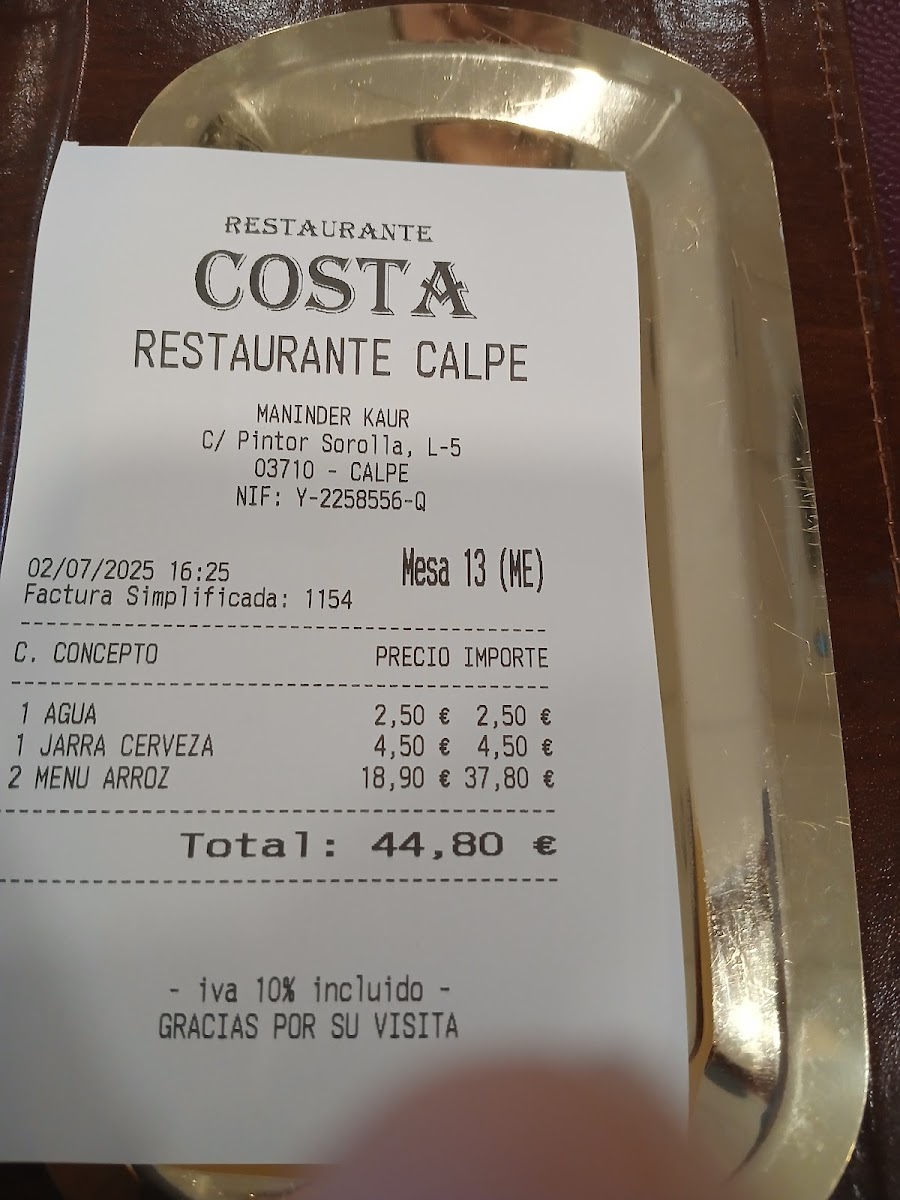 RESTAURANTE Costa. Photo Menu 4