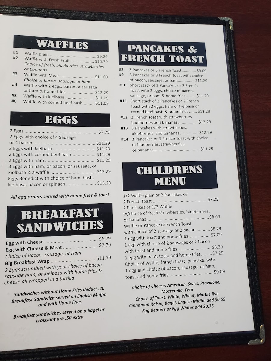 Doty’s Diner Photo Menu 1