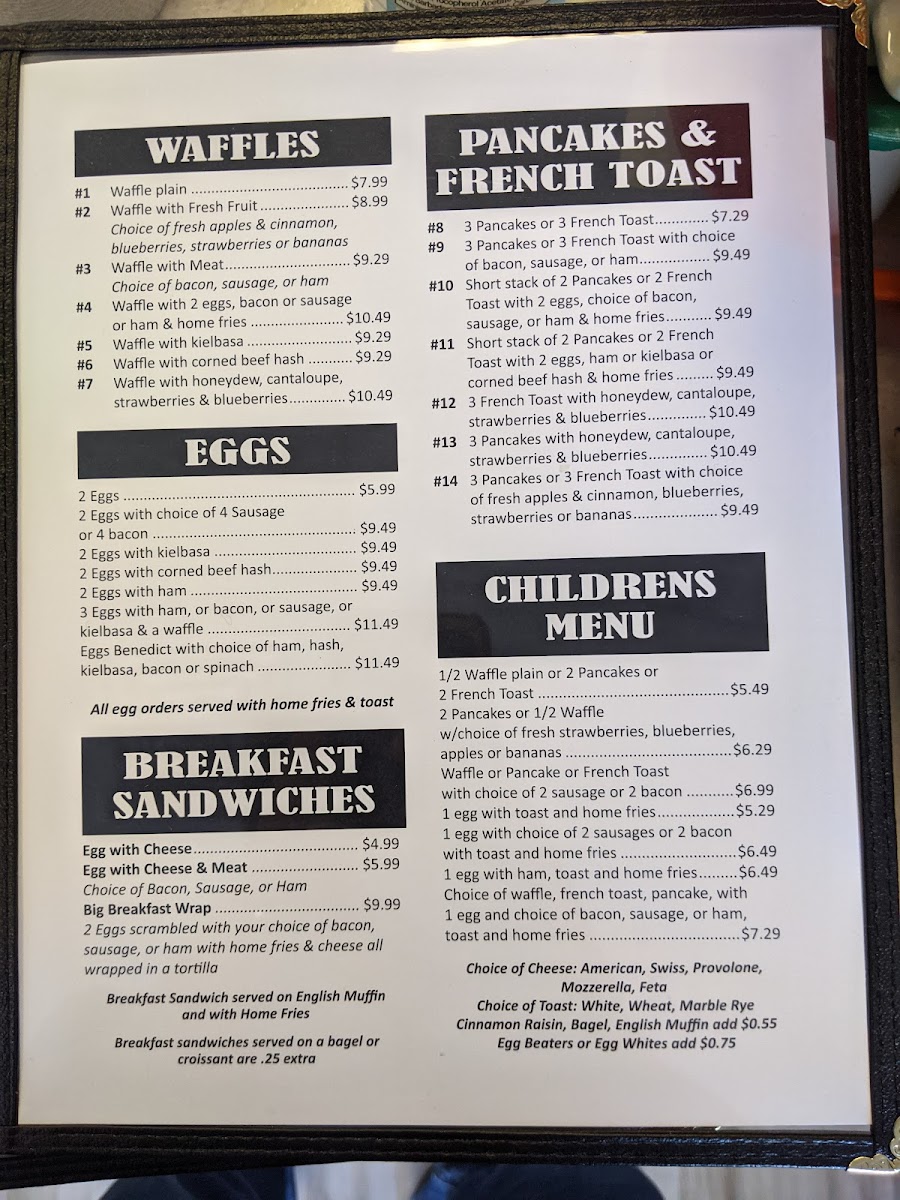 Doty’s Diner Photo Menu 2