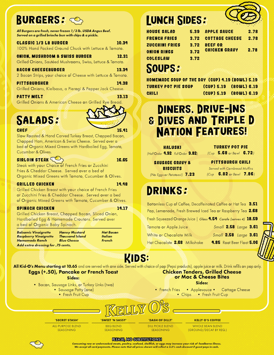 Kelly O's Diner Warrendale Photo Menu 3