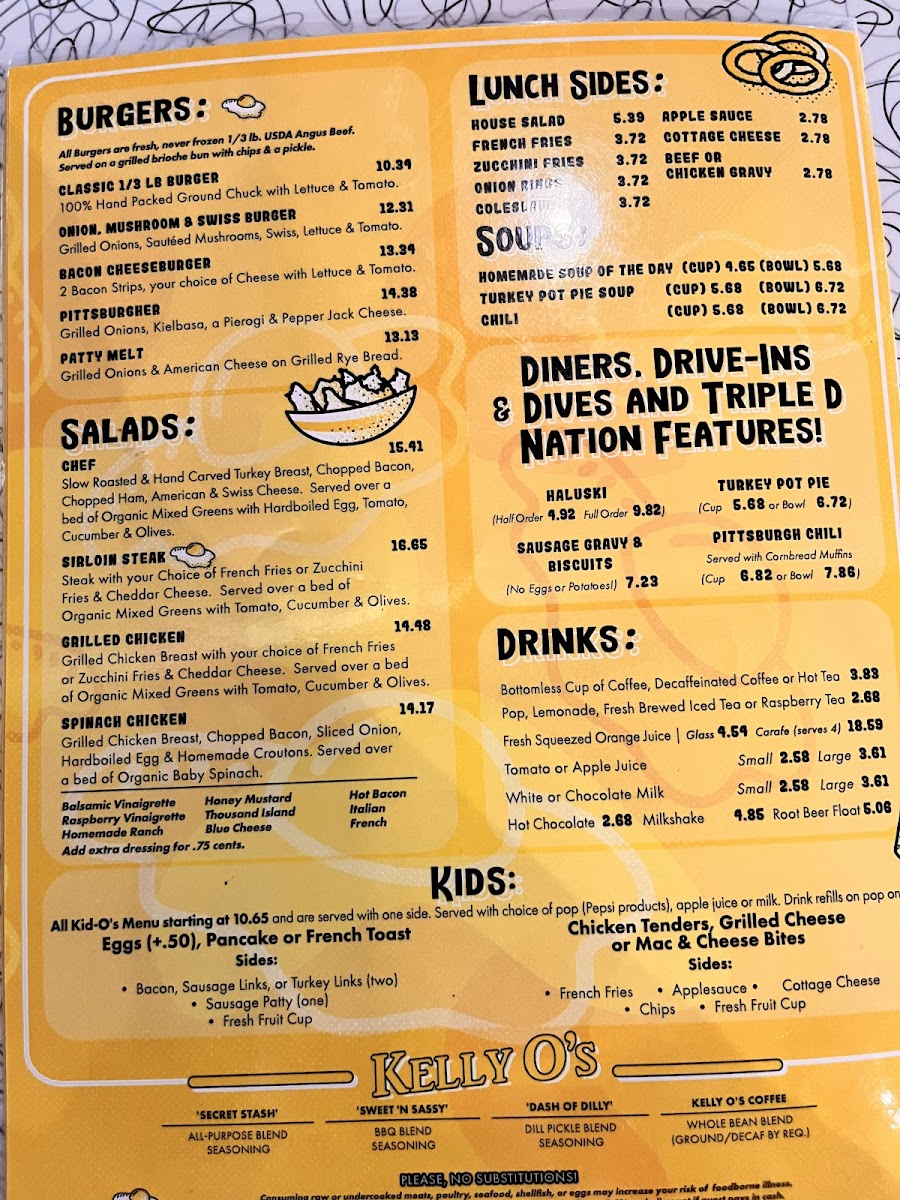 Kelly O's Diner Warrendale Photo Menu 8