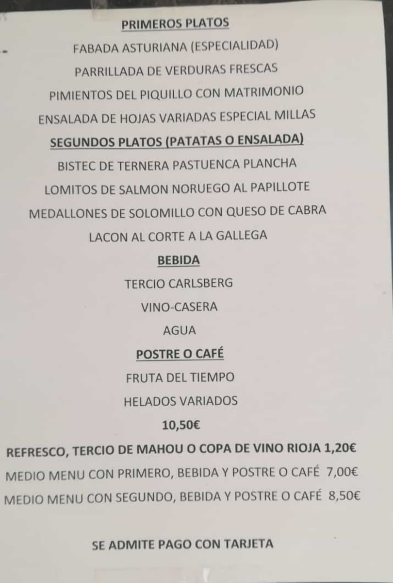 CAFETERÍA MILLAS Photo Menu 1