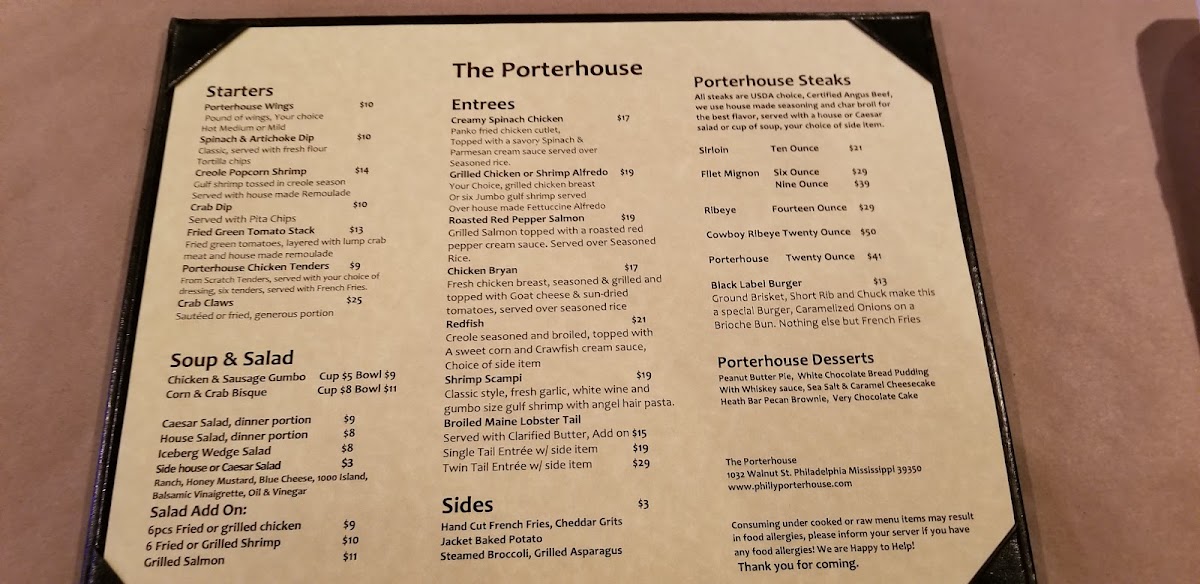The Porterhouse Photo Menu 7
