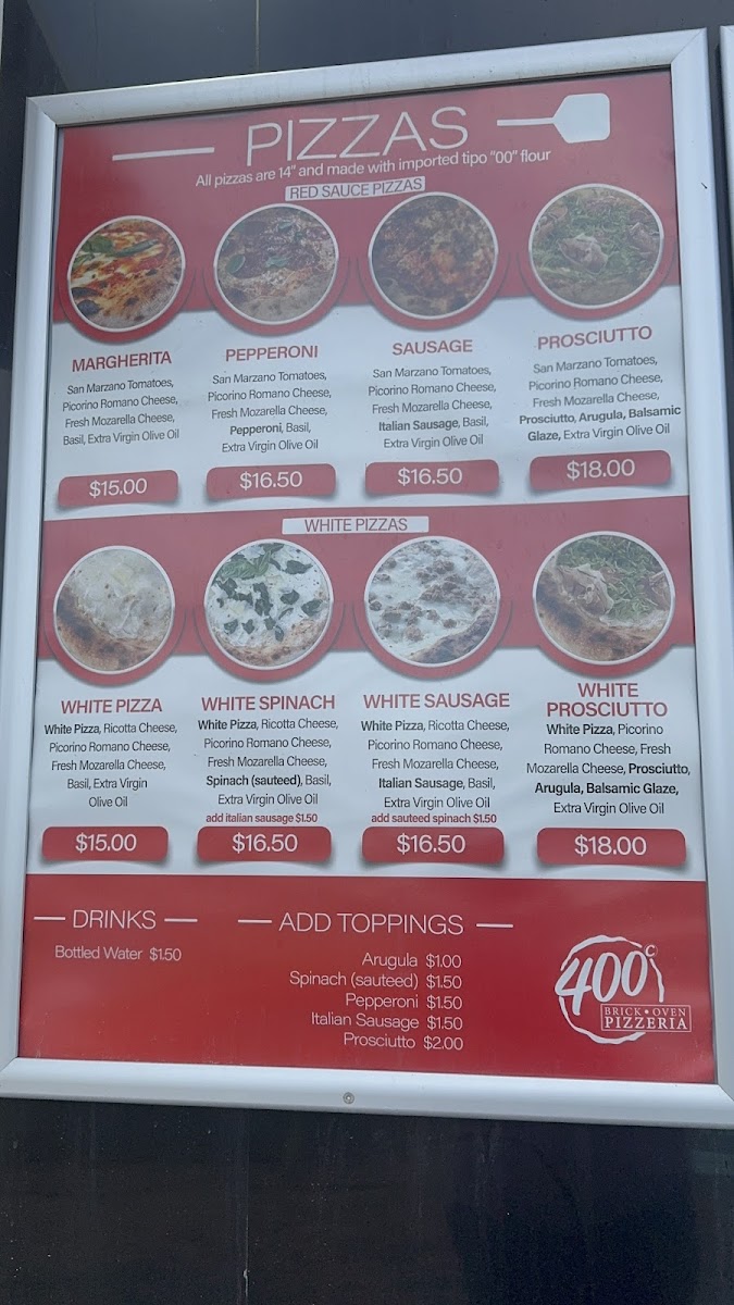 400c Pizzeria Photo Menu 1