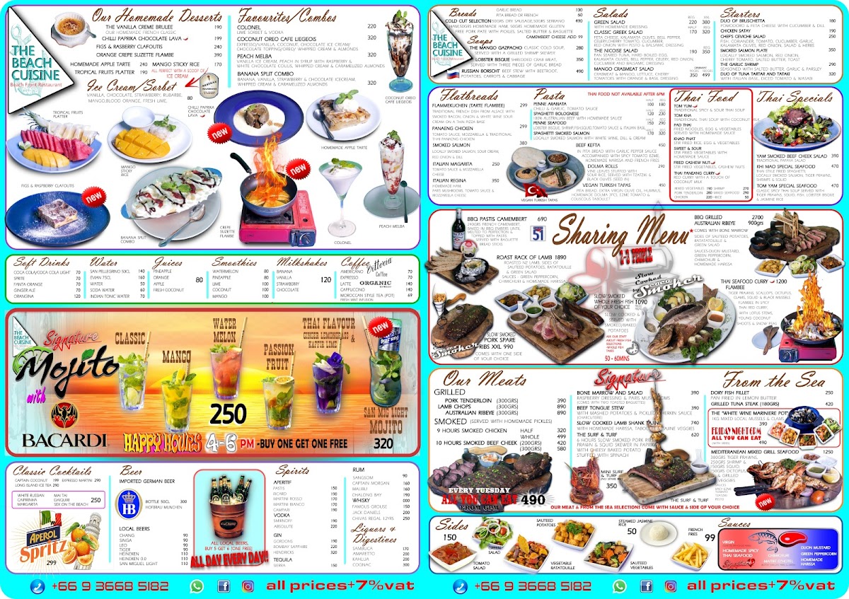 The Beach Cuisine Photo Menu 1
