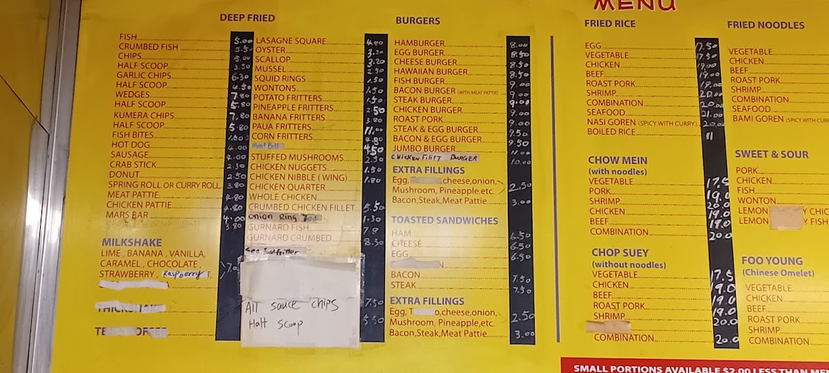 Ruataniwha Fast Foods Photo Menu 4