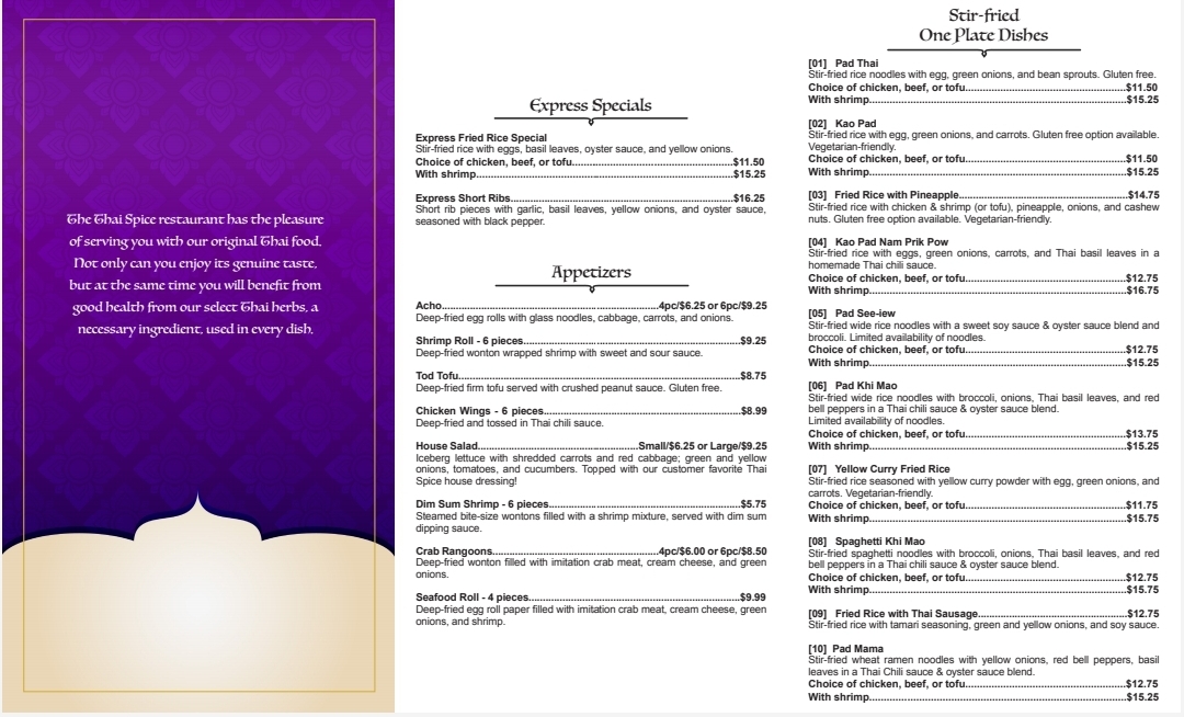 Thai Spice Express Photo Menu 4