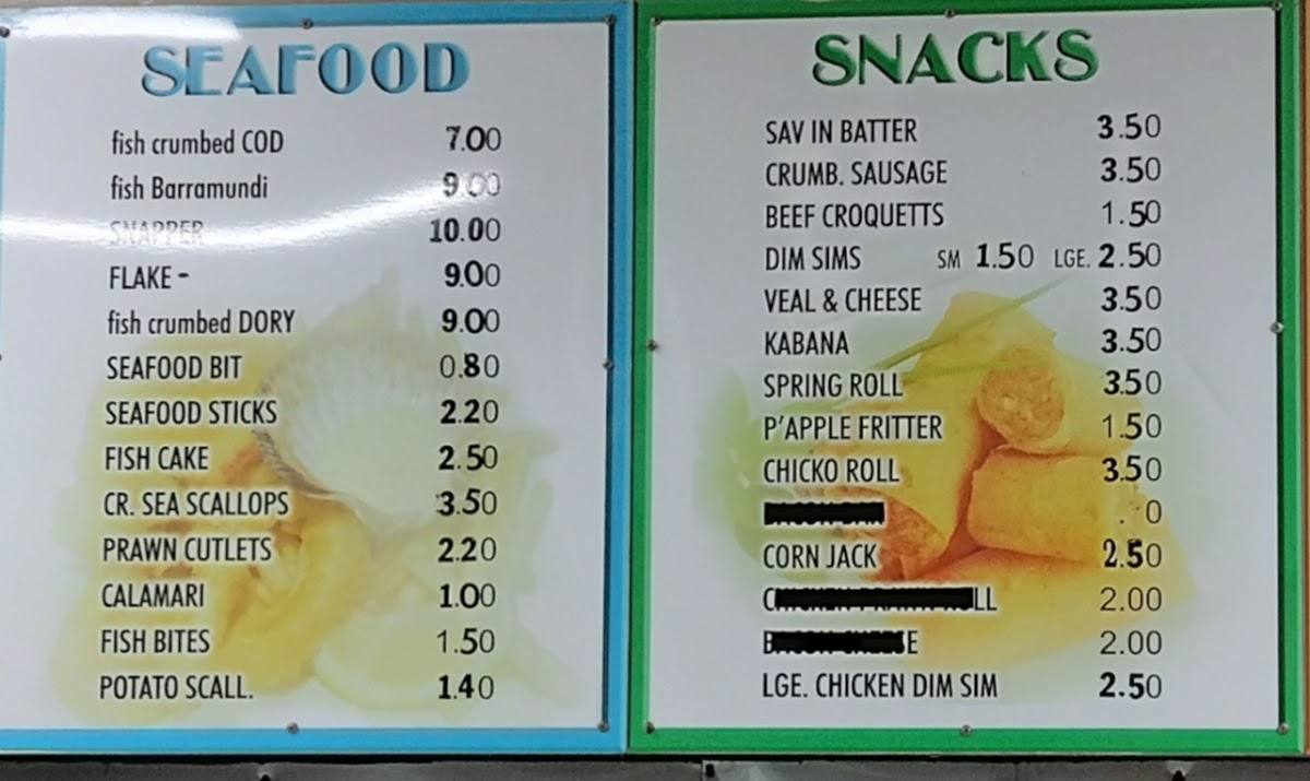 David's Snack Bar Photo Menu 3
