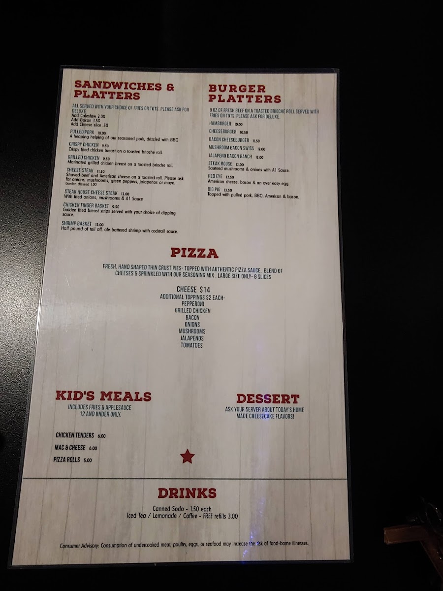 The Colonial Hotel and Restaurant Photo Menu 1