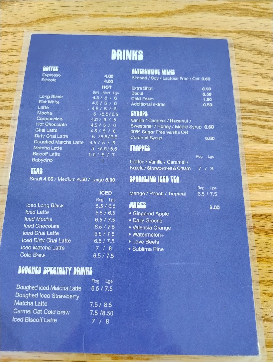 Doughed - Bakehouse Cafe Photo Menu 1
