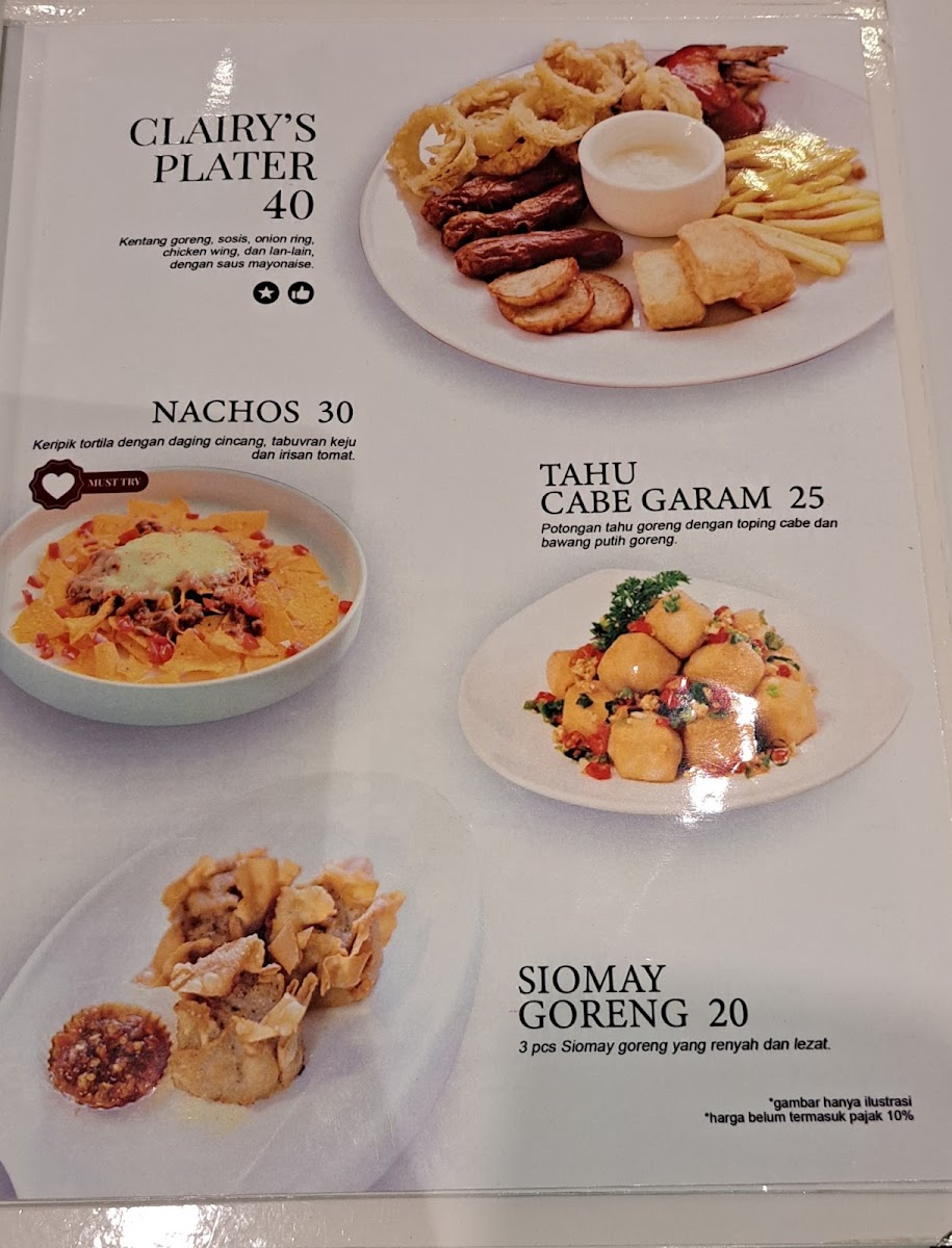 Clairy's Kitchen and Patisserie Photo Menu 2