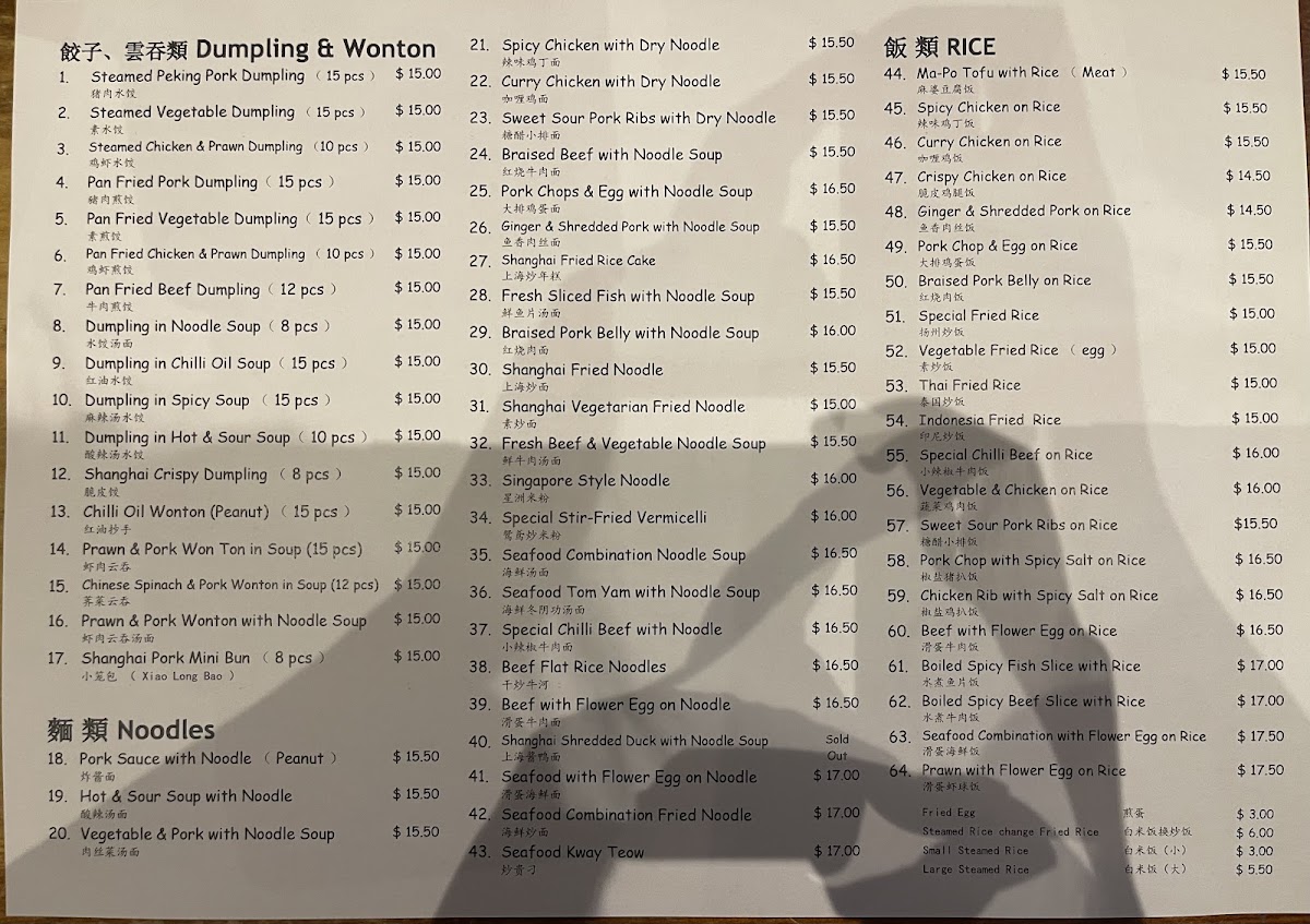All Season Dumpling Restaurant Photo Menu 1