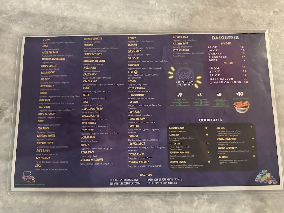 Southern Classic Daiquiri Factory Photo Menu 6