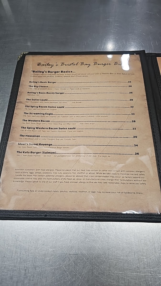 Bailey's of Bristol Bay Photo Menu 8