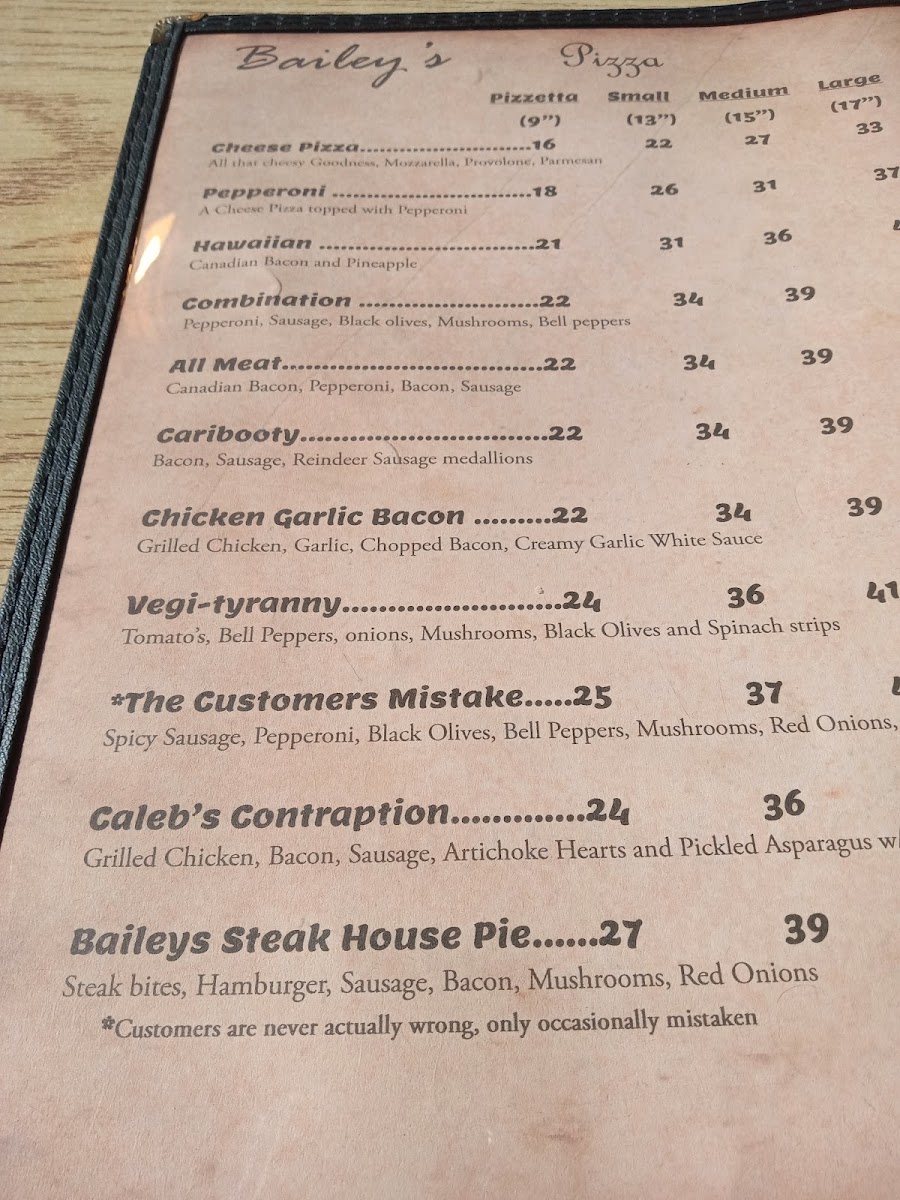 Bailey's of Bristol Bay Photo Menu 9