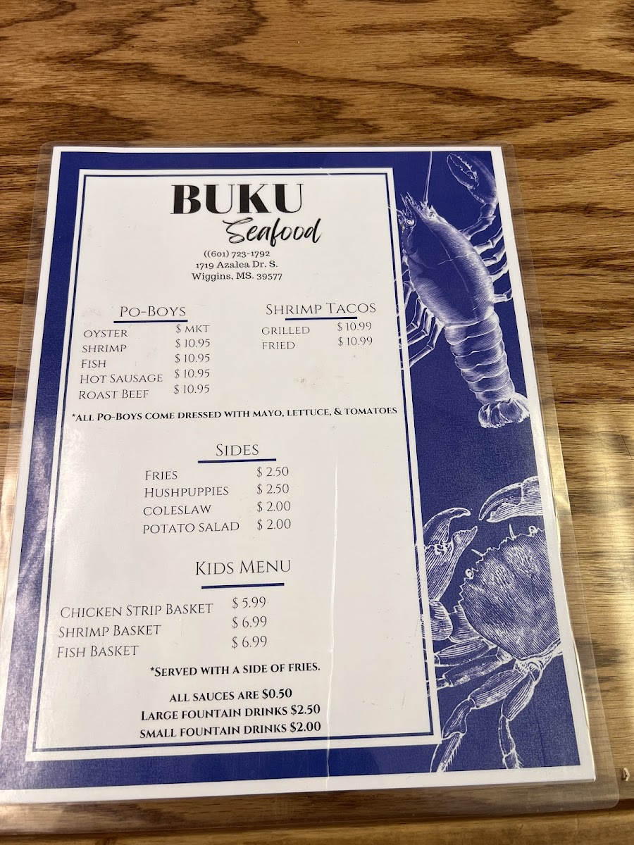 BUKU Seafood Photo Menu 2