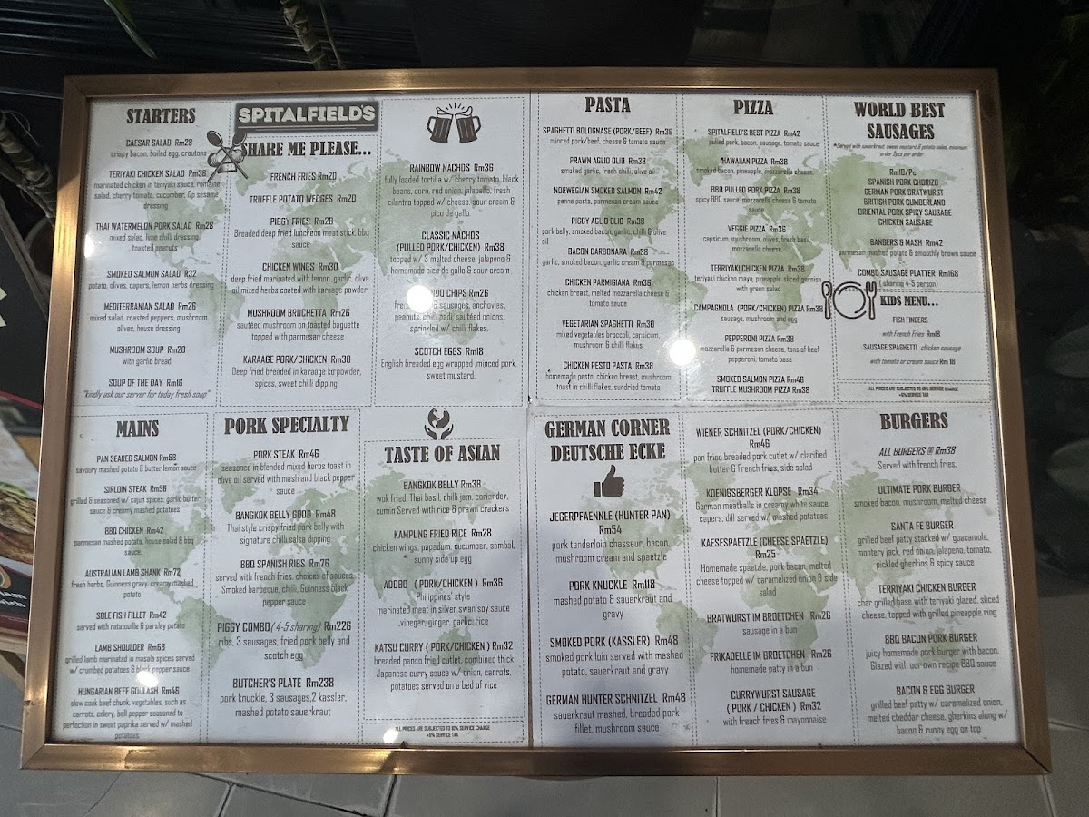 Spitalfield's Gastrobar Photo Menu 1