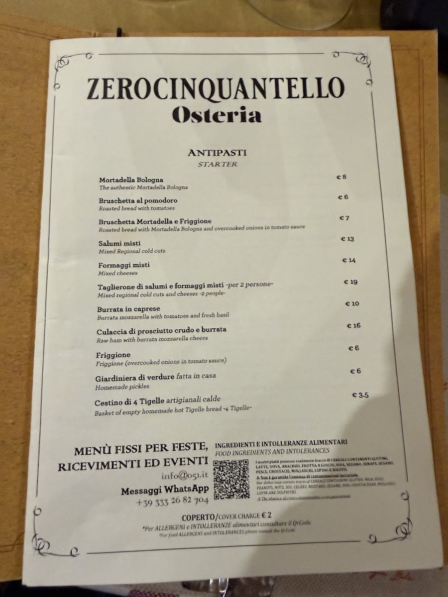 051 Osteria Zerocinquantello Photo Menu 2