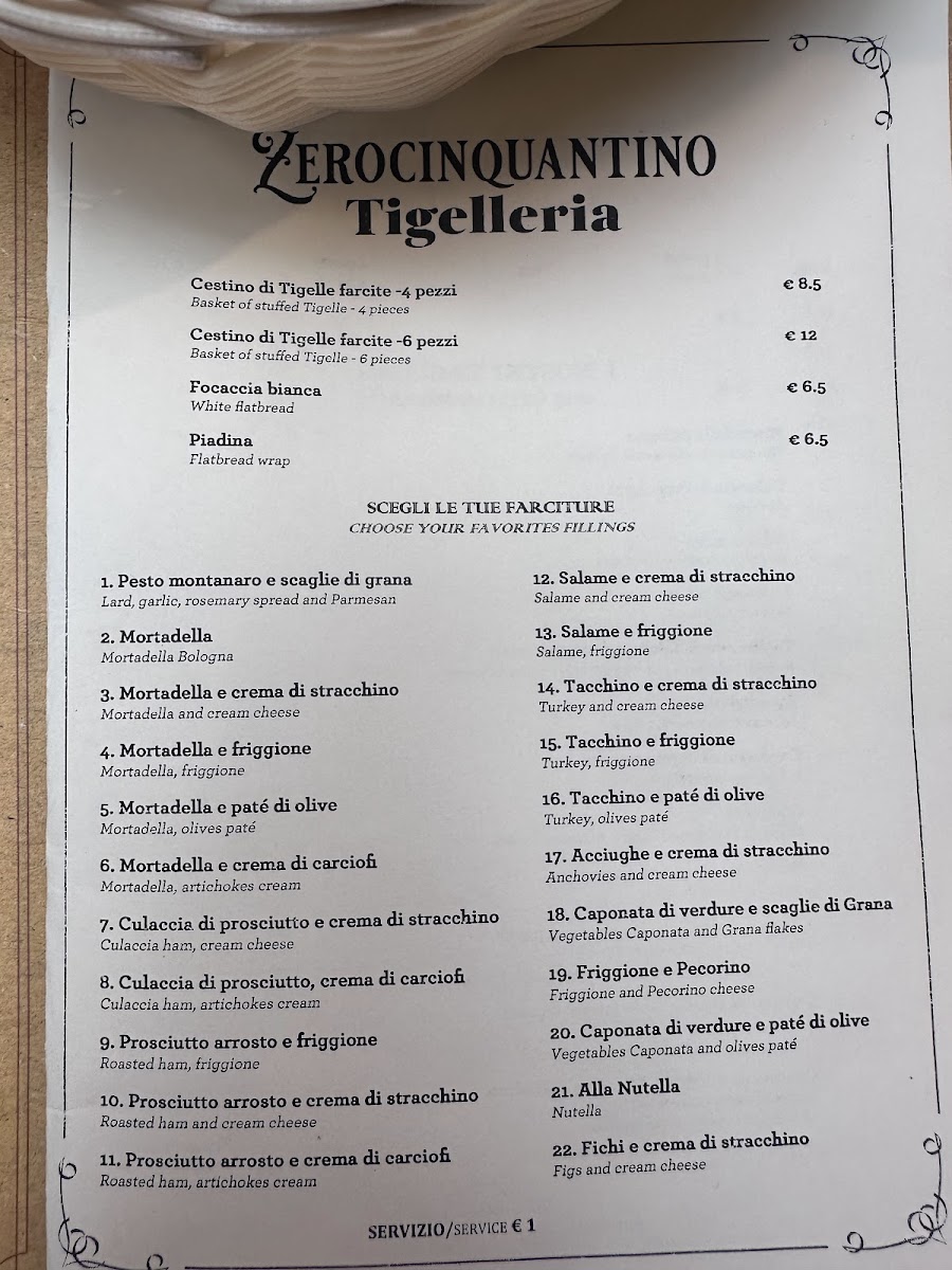 051 Osteria Zerocinquantello Photo Menu 4