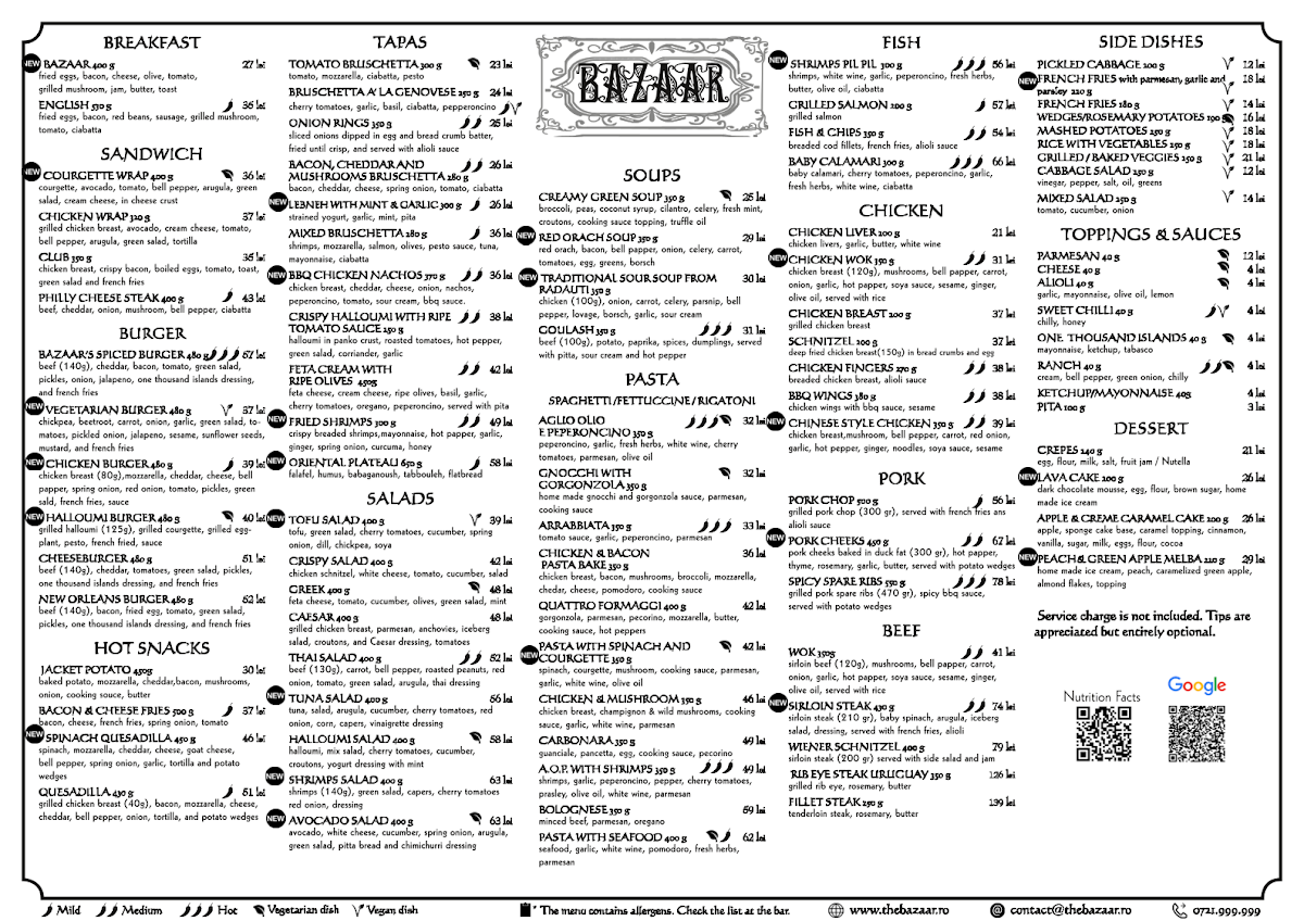 BAZAAR a place to Eat, Sip, Dance & Fall in love Photo Menu 2