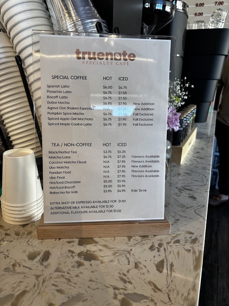 Truenote Specialty Cafe Photo Menu 6
