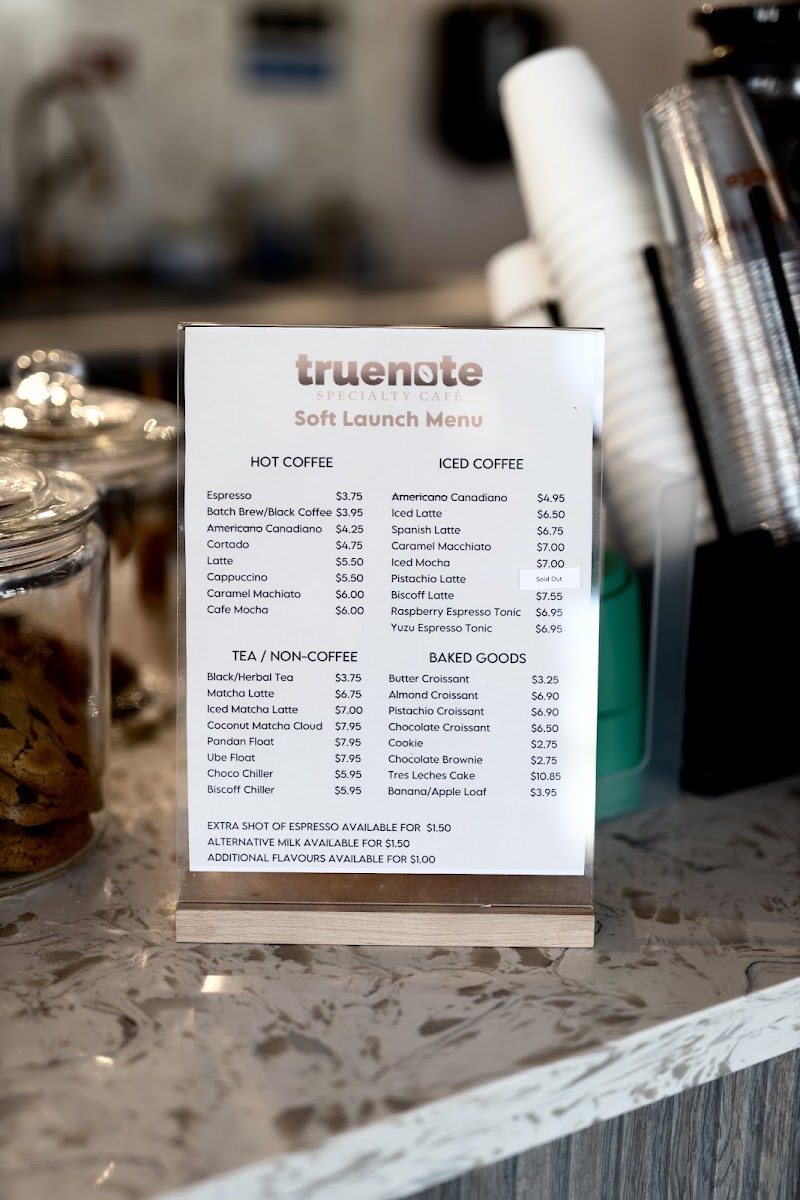 Truenote Specialty Cafe Photo Menu 8