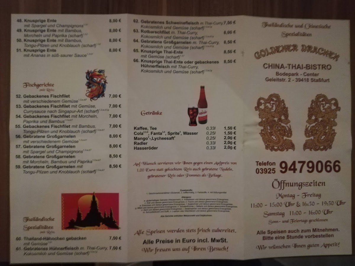 Goldener Drachen, China-Thai Bistro Photo Menu 2