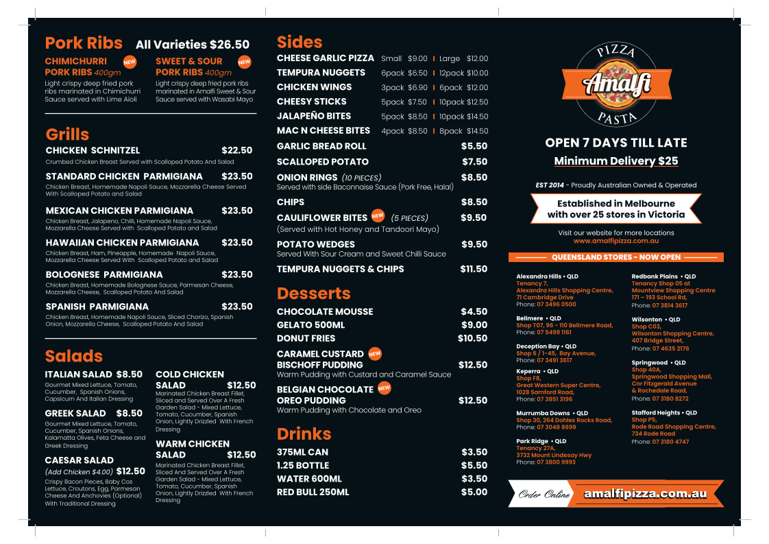 Amalfi Pizza & Pasta - Bellmere Photo Menu 1