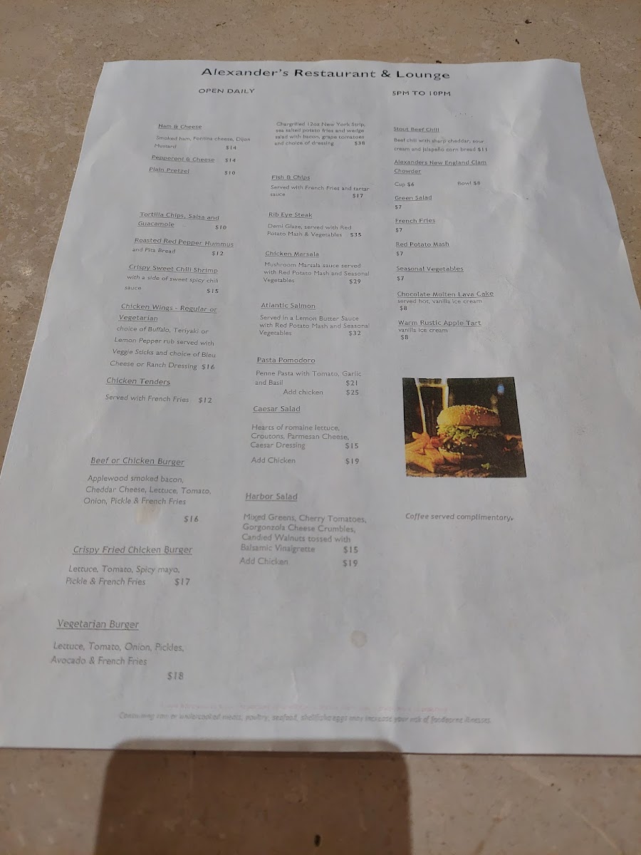Alexander's Restaurant & Lounge Photo Menu 3
