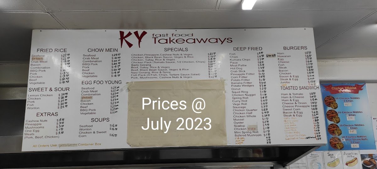 K Y Takeaways Photo Menu 8