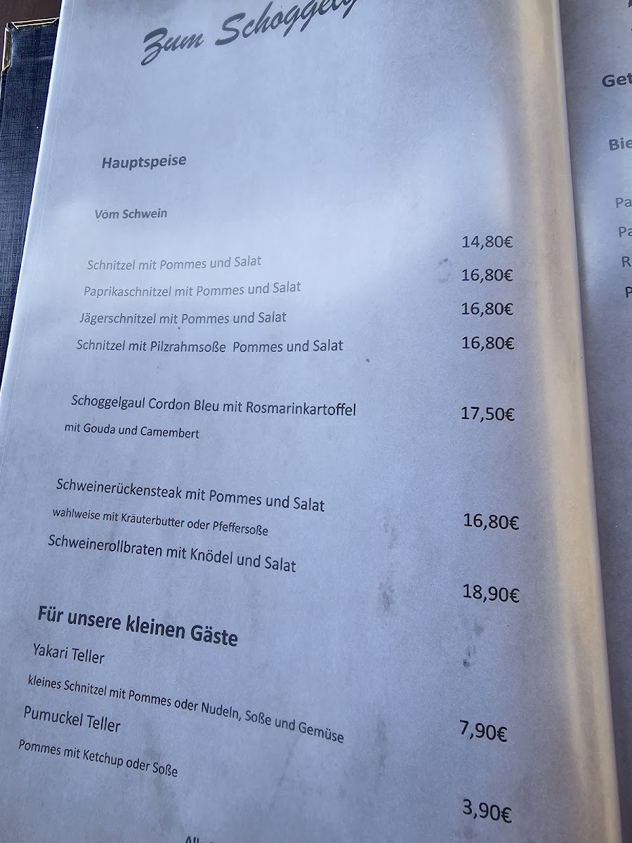 Zum Schoggelgaul Photo Menu 1