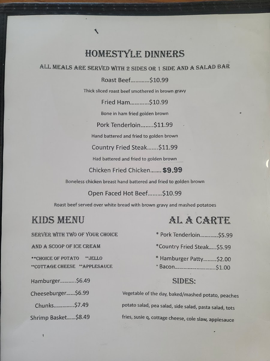 Judy's Cafe Photo Menu 1
