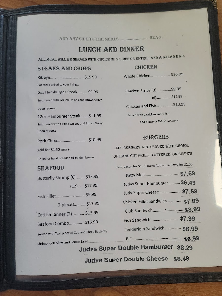 Judy's Cafe Photo Menu 2