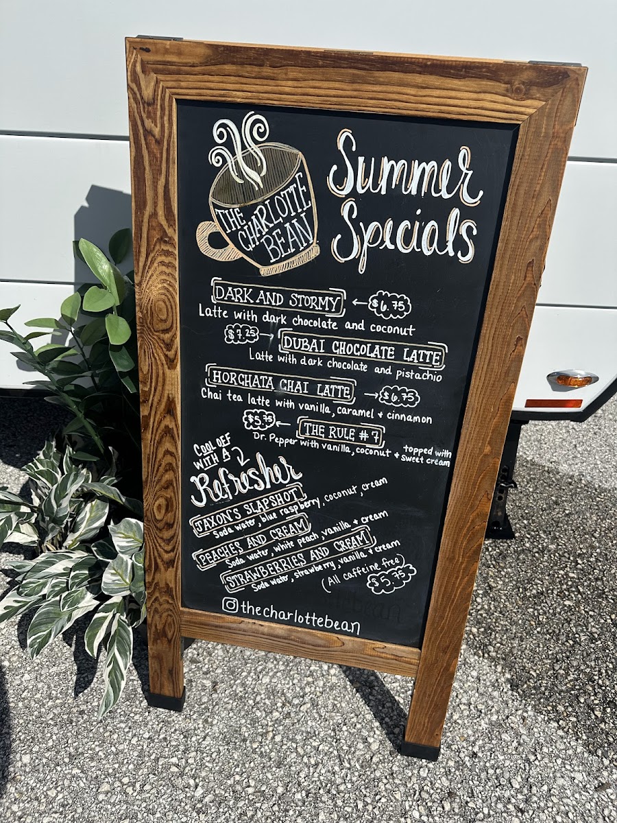 The Charlotte Bean Coffee Co. Photo Menu 3