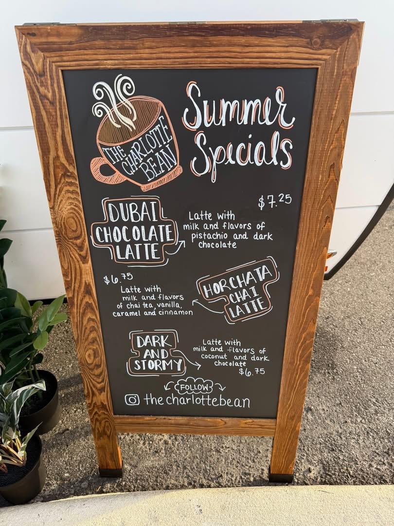 The Charlotte Bean Coffee Co. Photo Menu 4