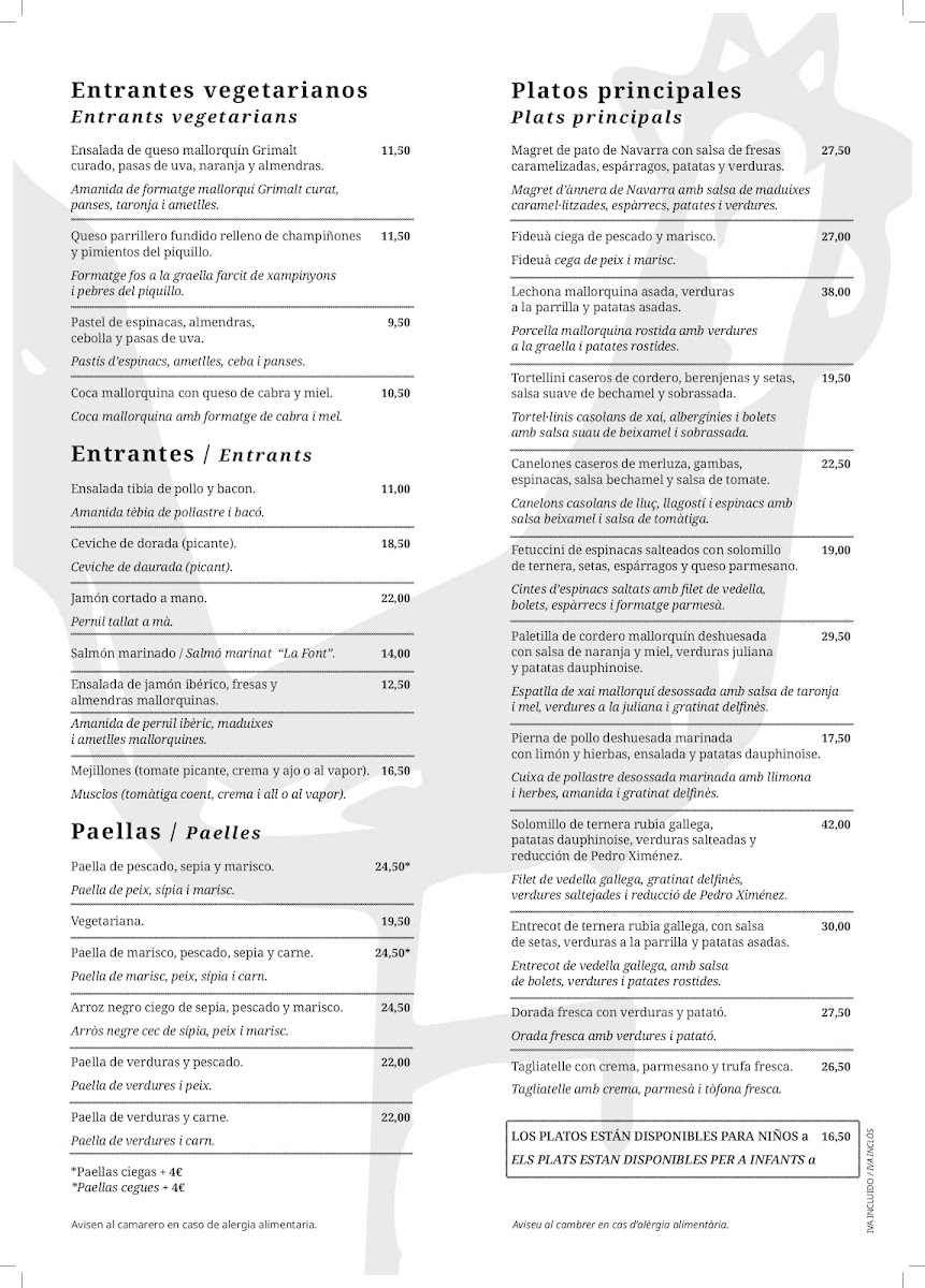 La Font del Gall - Restaurant Pollensa Photo Menu 2