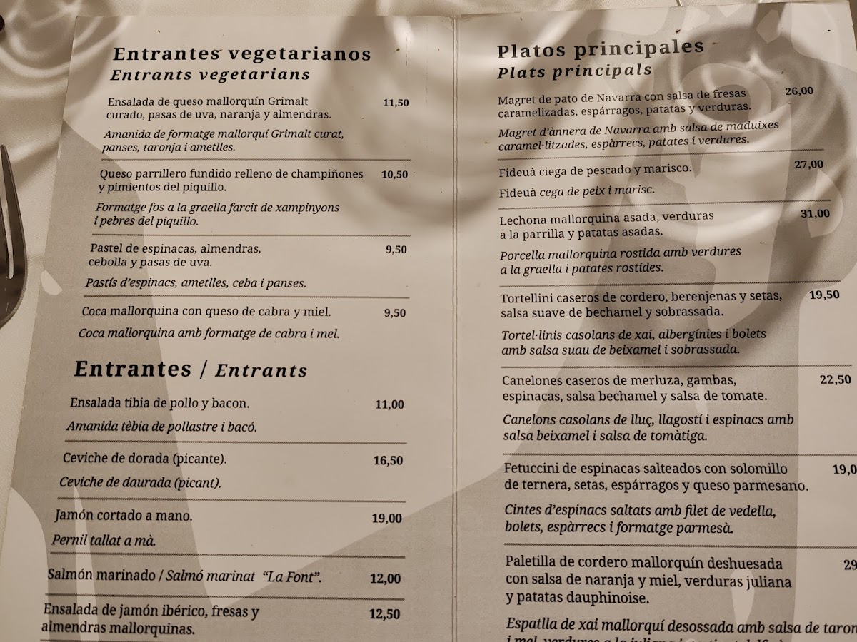 La Font del Gall - Restaurant Pollensa Photo Menu 4