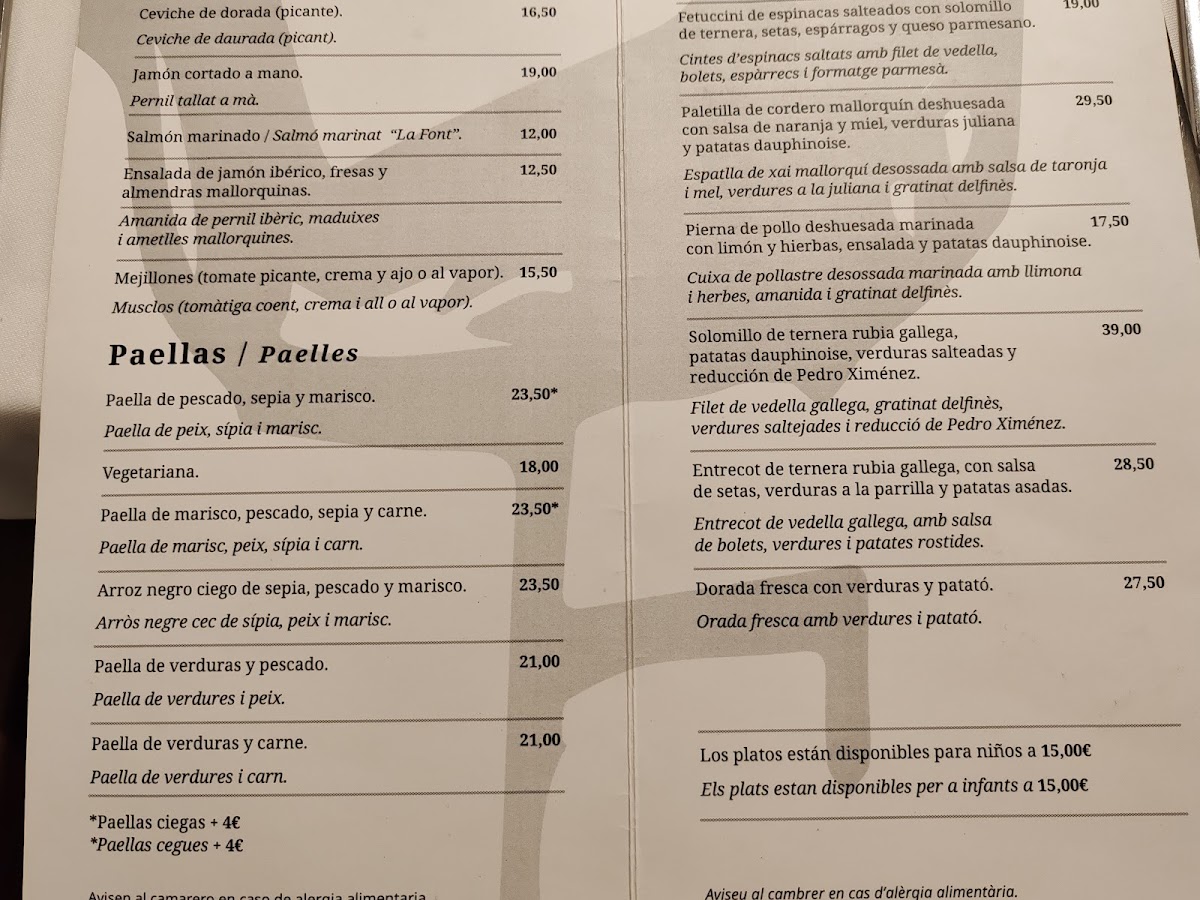 La Font del Gall - Restaurant Pollensa Photo Menu 5