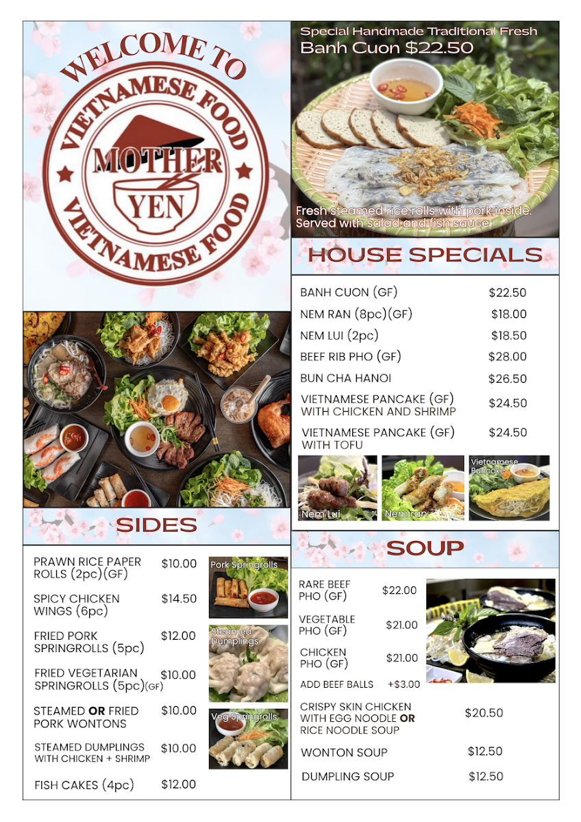Mother Yen Newtown Photo Menu 2