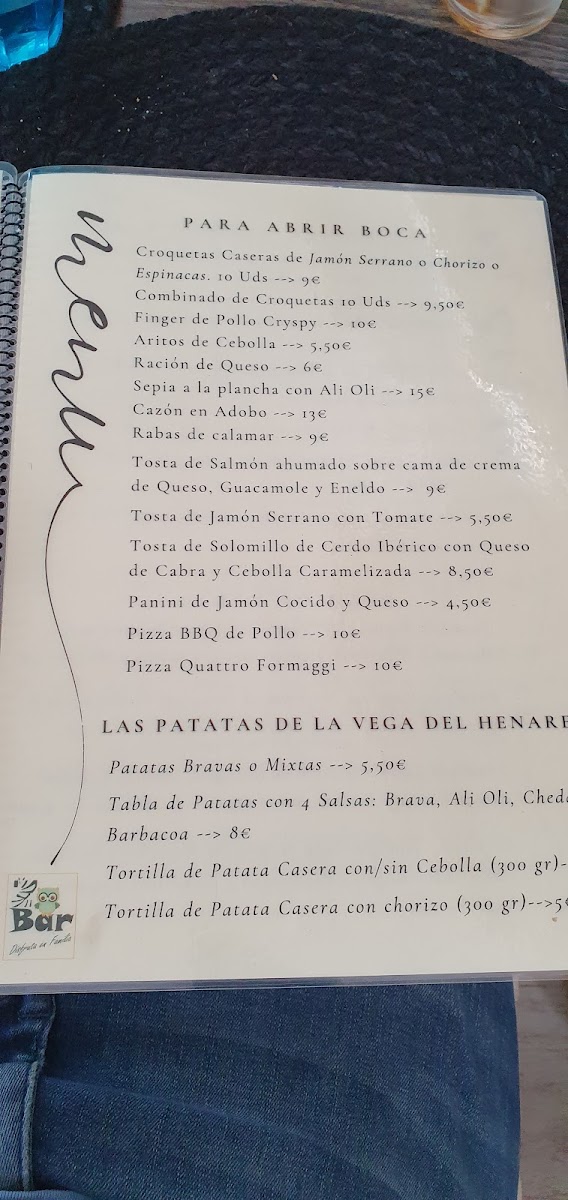 Zoo Bar Photo Menu 4